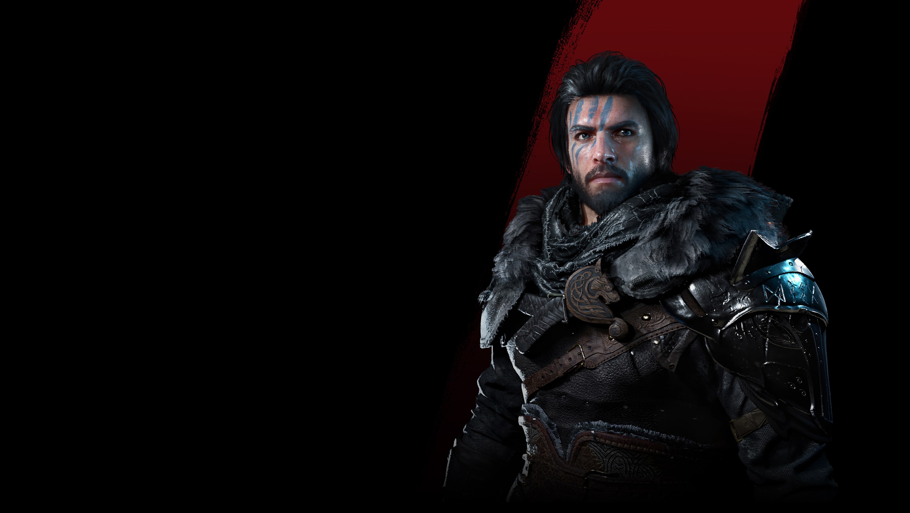 Crimson Desert game hero banner featuring Kliff in an epic fantasy landscape - open world action adventure RPG