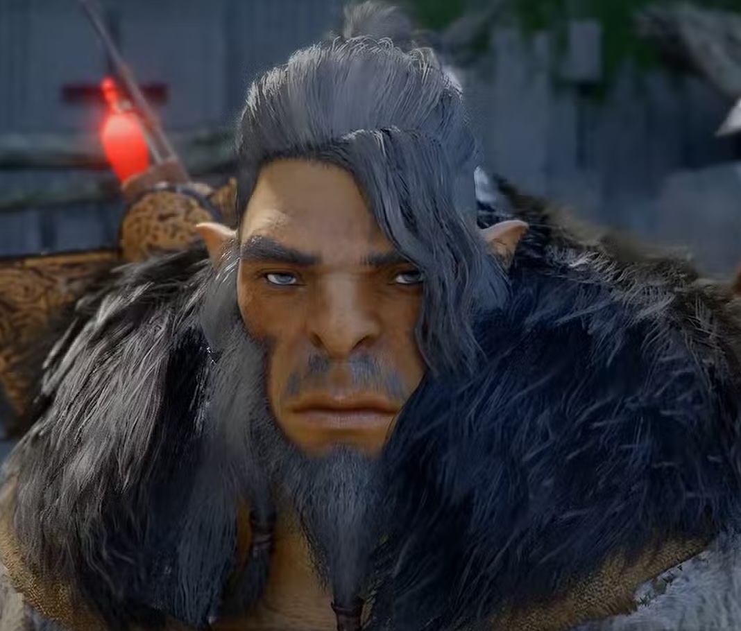 Oongka character portrait from Crimson Desert game showing the heavy bruiser playable character